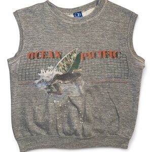 Vintage OP Ocean Pacific Men’s Sleeveless Sweatshirt Vest Muscle Tee M Surf Punk